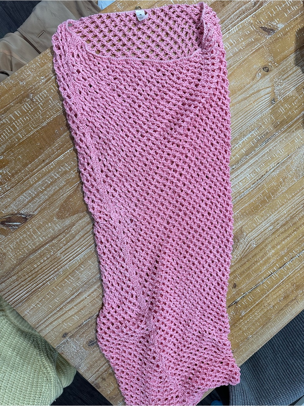 Women’s Pink Crochet Swim Coverup